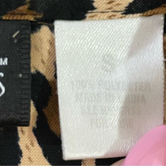 Frederick’s Of Hollywood Long Sleeve Leopard Print Button Down Pajama Top Tan S - Picture 4 of 9